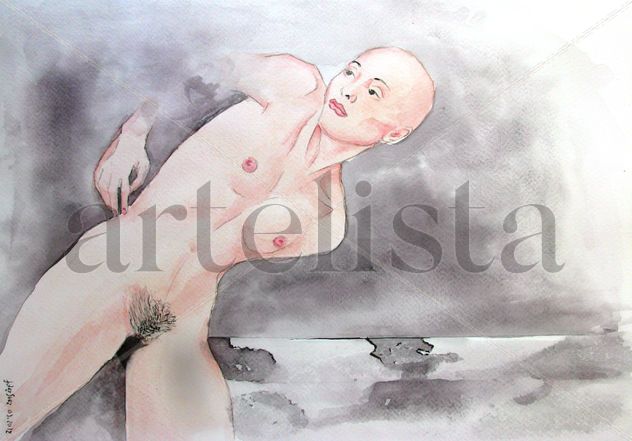 Desnudo semitumbado