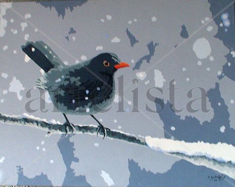 Pajaro en la nieve