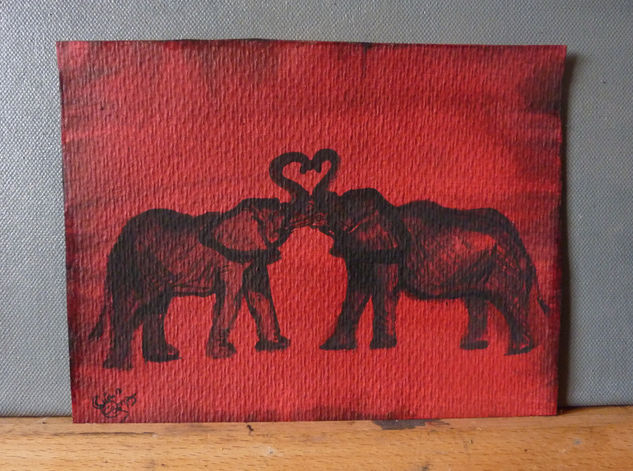 Amor con memoria de elefante Watercolour Card Animals