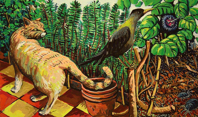 El encuentro, en el compost Gouache Papel Paisaje