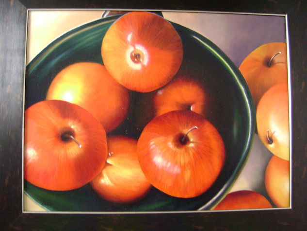 MANZANAS Mixed media Canvas Still Life Paintings