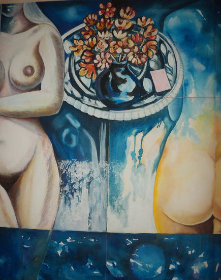 "Azul nocturno" Acrylic Canvas Nude Paintings