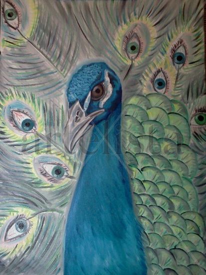 Peacock Oil Canvas Animals