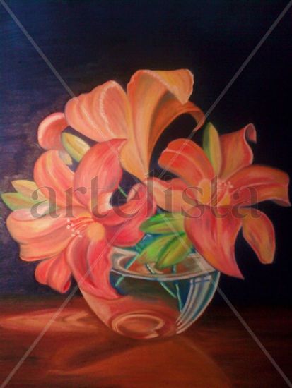 Vase Oil Canvas Floral Painting