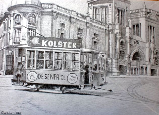 PLAZA DEL AYUNTAMIENTO VALENCIA 1959 Graphite