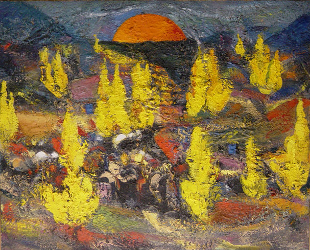 sol de otoño Oil Canvas Landscaping