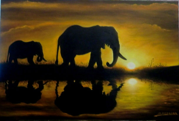 madre y cria elefante