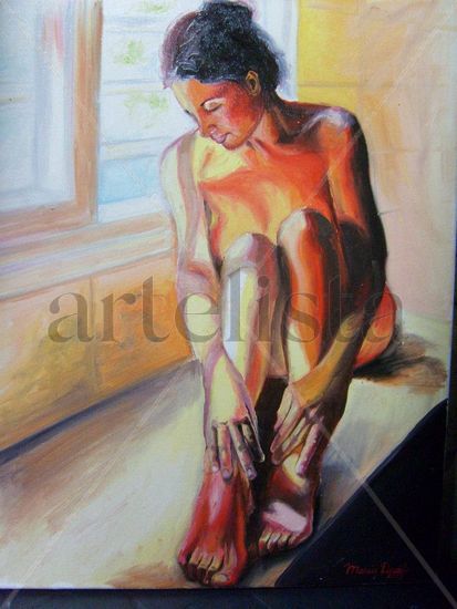 Figura en reposo. Oil Canvas Nude Paintings