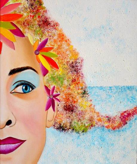 SOY LA PRIMAVERA-3 Acrylic Canvas Portrait