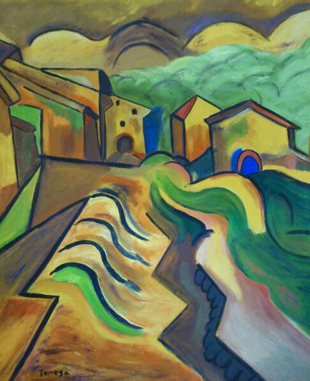 ciurana,miró,pueblo, paisaje Óleo Lienzo Paisaje