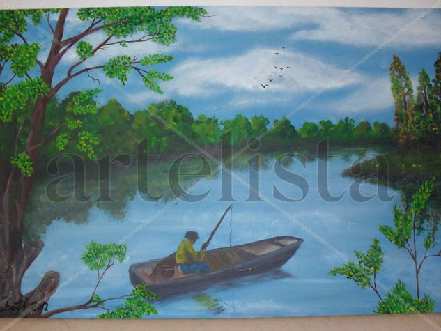 Un dia de pesca Acrylic Panel Landscaping