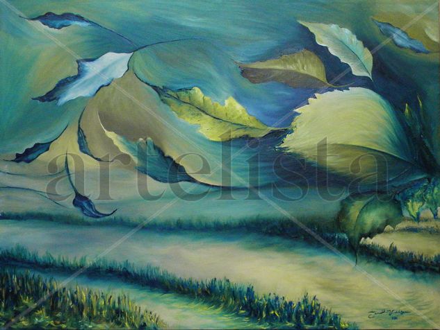 Hojas al viento Oil Canvas Landscaping