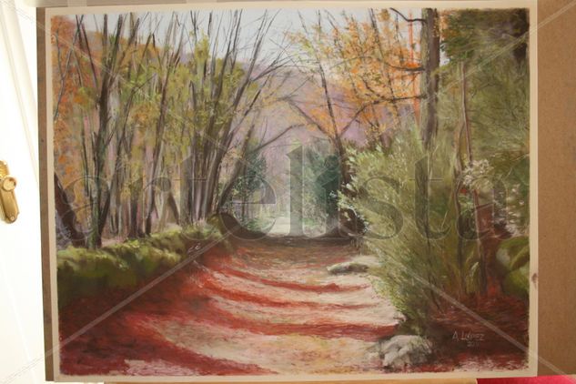 Paseo benasqués en otoño Pastel Papel Paisaje