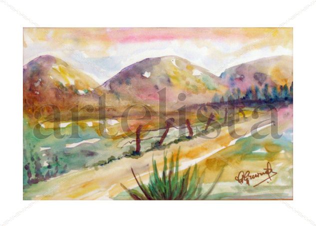 CAMINO A LAS SIERRAS Watercolour Card Landscaping