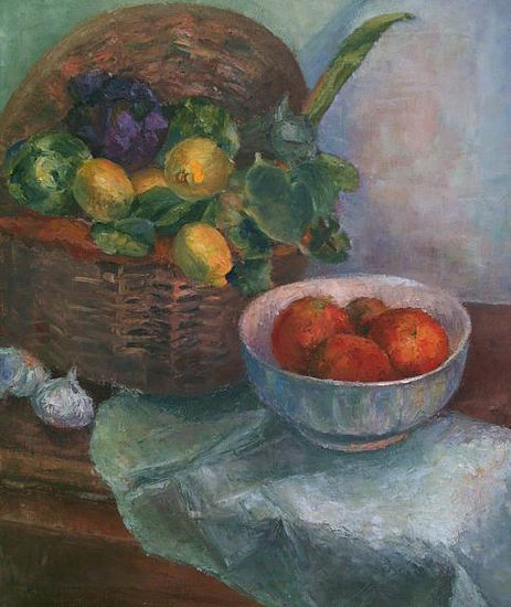 Cesta del huerto Oil Canvas Still Life Paintings