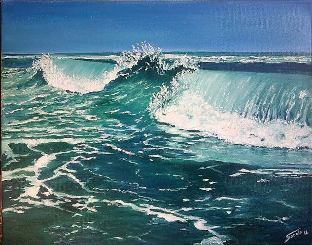 olas(terminado) Óleo Lienzo Paisaje