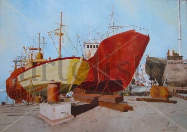 en reparacion Oil Panel Marine Painting