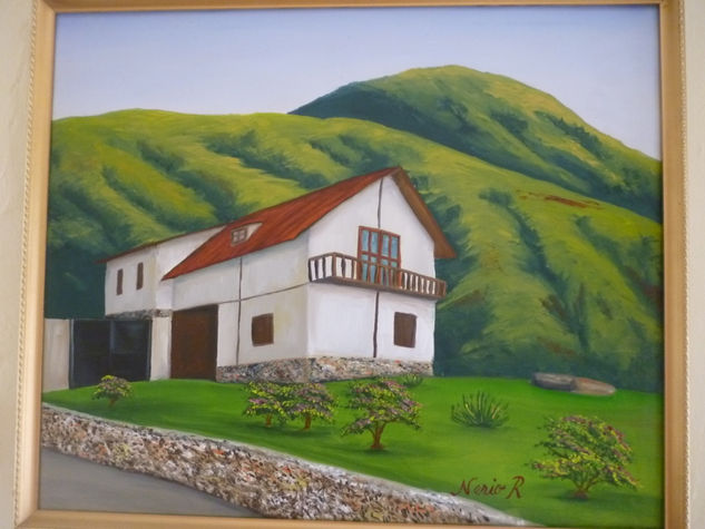 Paisaje Andino Casa en la Montaña Oil Canvas Landscaping