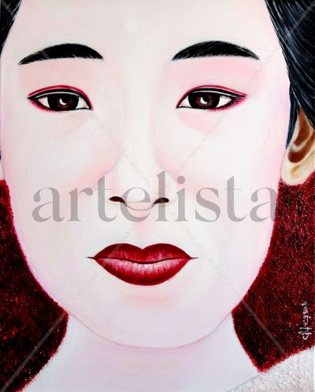 MIRADAS DE UNA GEISHA-1 Acrílico Lienzo Retrato