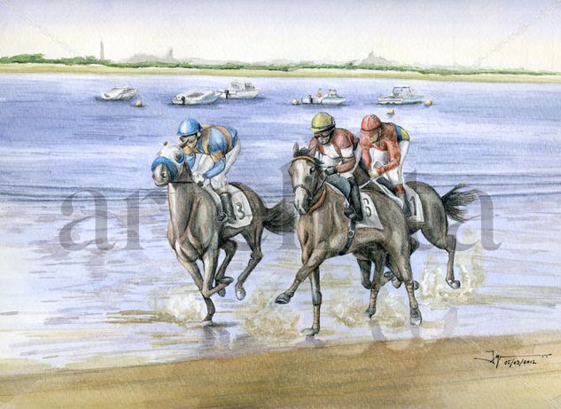 Carrera en Sanlucar II Watercolour Paper Animals