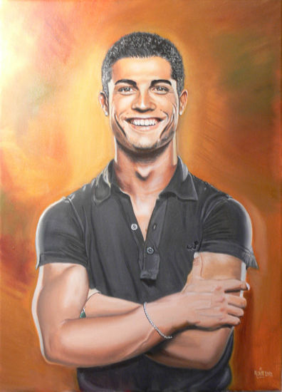 Retrato de Cristiano Ronaldo Óleo Lienzo Retrato