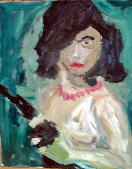 Morena guapa Oil Canvas Portrait