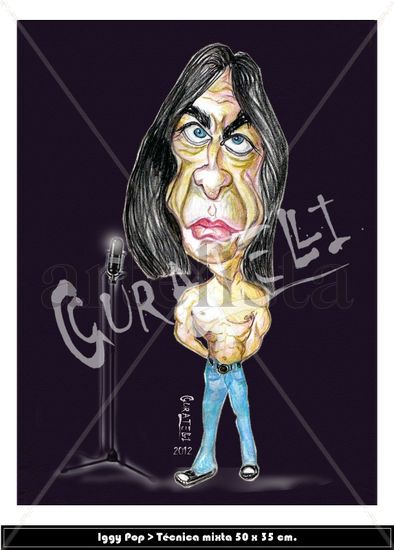 Iggy Pop Media Mixta Papel Otros