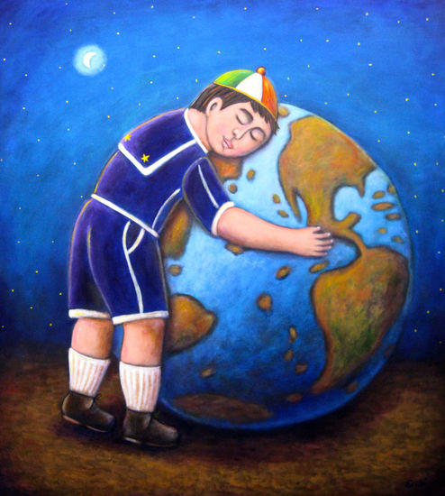 Sueño con el mundo Oil Canvas Figure Painting