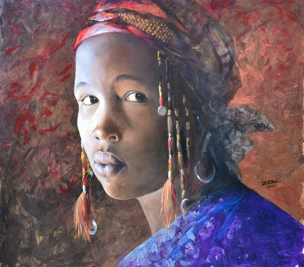 FEMME AFRICAINE Oil Canvas Portrait