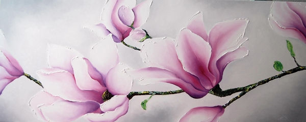 Magnolias Oil Canvas Floral Painting