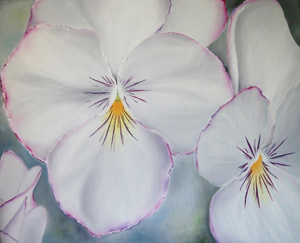 Flores pansy Oil Canvas Floral Painting