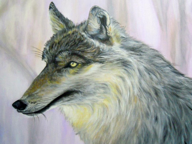 The Wolf. Óleo Lienzo Animales