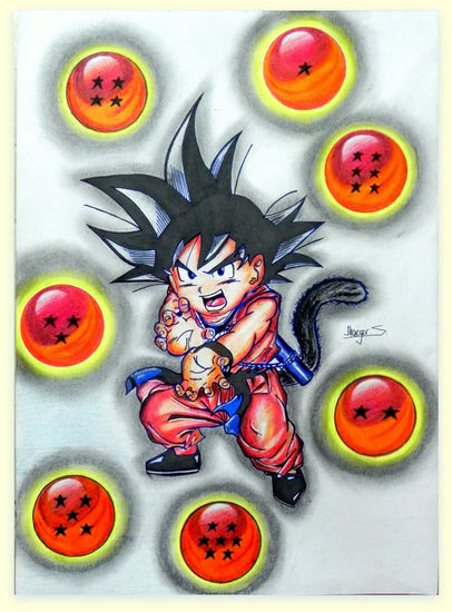 Goku y las 7 esferas Técnica Mixta