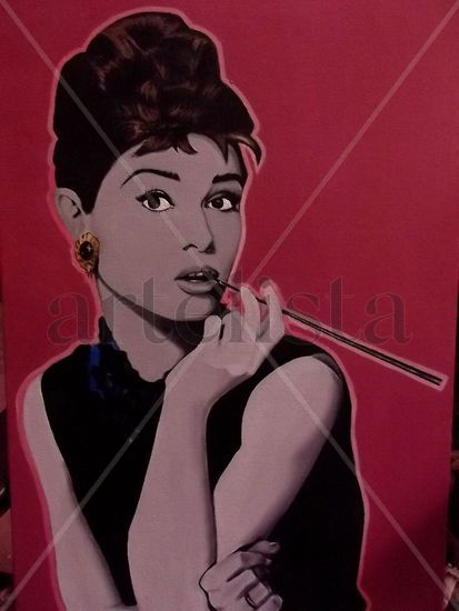 audrey hepburn Oil Canvas Portrait