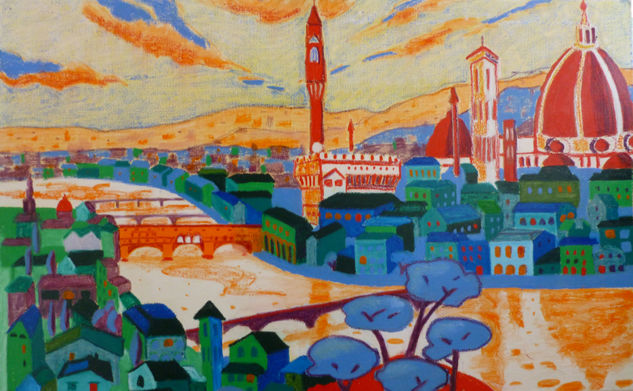 Florencia, el Arno blanco Oil Canvas Others