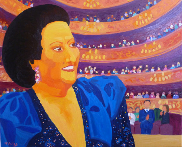 Montserrat Caballé Oil Canvas Portrait