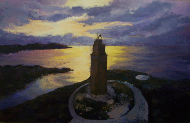 Torre de Hércules Acrylic Canvas Marine Painting