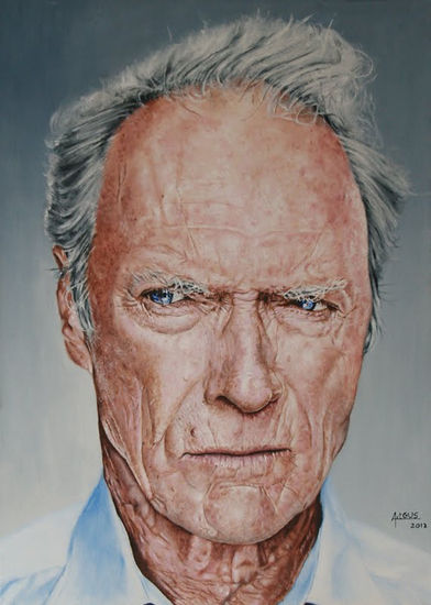 Clint Eastwood Acrílico Lienzo Retrato