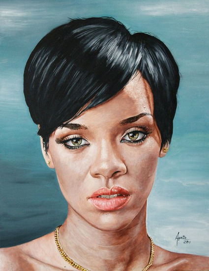 Rihanna Acrílico Lienzo Retrato