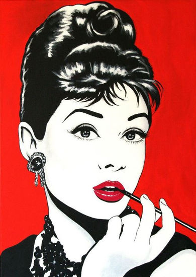 Audrey Hepburn. Pop Art Acrílico Lienzo Retrato