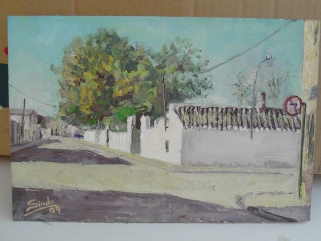 Calle duque de Alba Oil Panel Landscaping