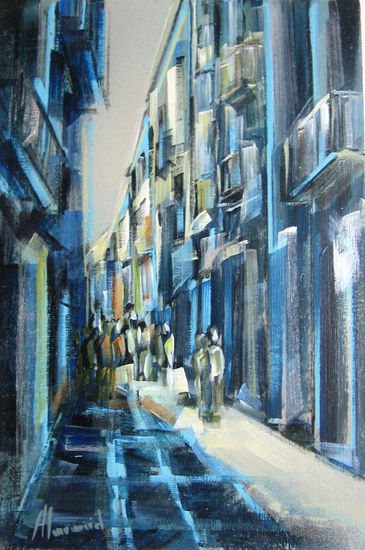 Calles de Barcelona Mixed media Panel Landscaping