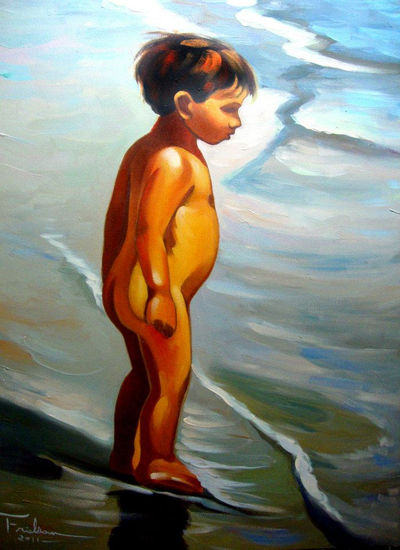 NIÑO EN LA PLAYA Oil Canvas Landscaping