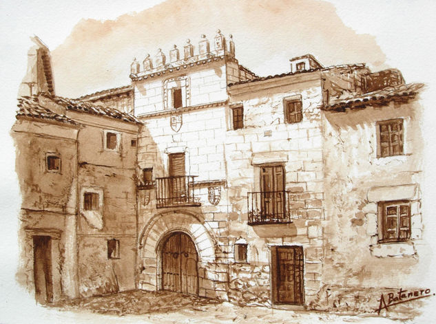 Casa del Doncel Sigüenza Watercolour Paper Landscaping