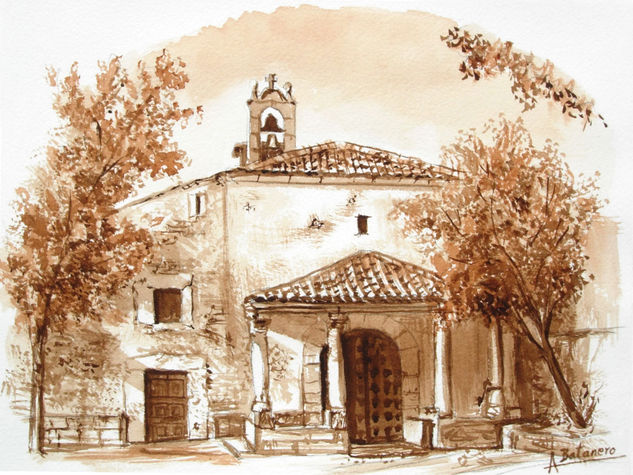 Ermita Santa Librada Sigüenza Watercolour Paper Landscaping