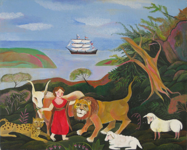 Peaceable Kingdom Oil Canvas Landscaping