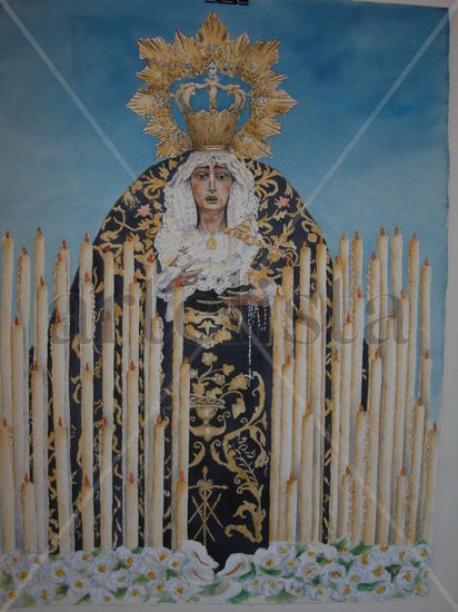 Soledad de Viñeros Acuarela Papel Figura