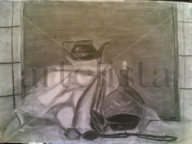 En la cocina también hay rosas Graphite Paper Still Life Paintings