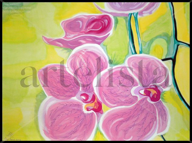 Orquídeas Watercolour Paper Floral Painting