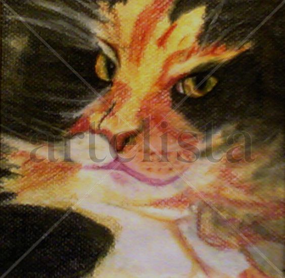 Gato Pastel Paper Portrait